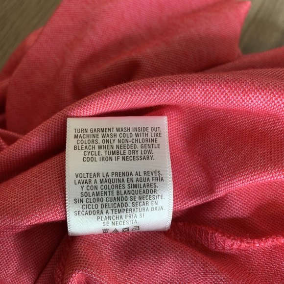 Members Mark Polo Golf Mens Large Coral Cotton Polyester blend 2 Button Pullover - Picture 9 of 9